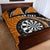 Personalised New Zealand Darts Quilt Bed Set Koru Tribal Tattoo and Silver Fern Maori Pattern Orange Color