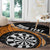 Personalised New Zealand Darts Round Carpet Koru Tribal Tattoo and Silver Fern Maori Pattern Orange Color