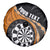 Personalised New Zealand Darts Spare Tire Cover Koru Tribal Tattoo and Silver Fern Maori Pattern Orange Color