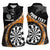 Personalised New Zealand Darts Women Sleeveless Polo Shirt Koru Tribal Tattoo and Silver Fern Maori Pattern Orange Color