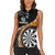 Personalised New Zealand Darts Women Sleeveless Polo Shirt Koru Tribal Tattoo and Silver Fern Maori Pattern Orange Color