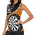 Personalised New Zealand Darts Women Sleeveless Polo Shirt Koru Tribal Tattoo and Silver Fern Maori Pattern Orange Color