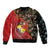 Tonga Ngatu and Australia Together Bomber Jacket Polynesian Humpback Whale and Aboriginal Kangaroo