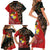 Tonga Ngatu and Australia Together Family Matching Short Sleeve Bodycon Dress and Hawaiian Shirt Polynesian Humpback Whale and Aboriginal Kangaroo