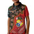 Tonga Ngatu and Australia Together Kid Polo Shirt Polynesian Humpback Whale and Aboriginal Kangaroo