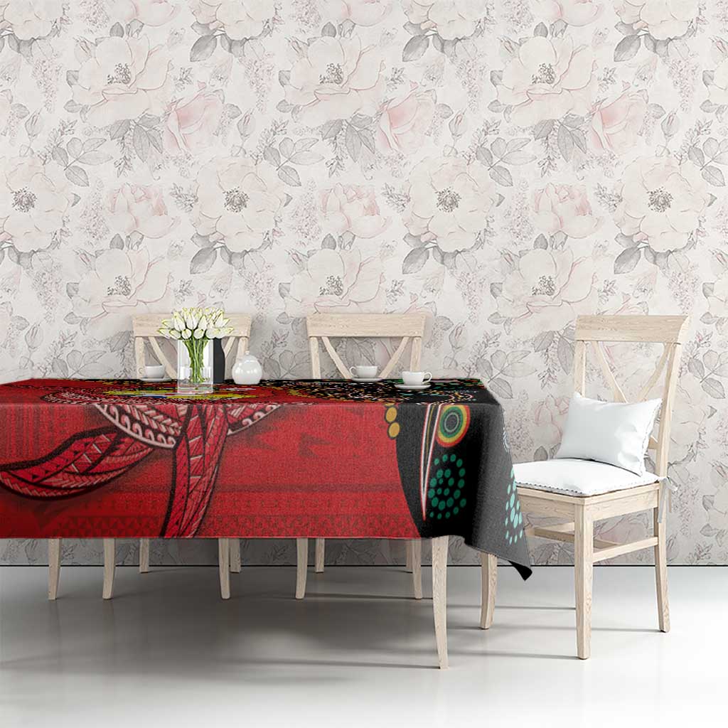 Tonga Ngatu and Australia Together Tablecloth Polynesian Humpback Whale and Aboriginal Kangaroo LT03 - Polynesian Pride