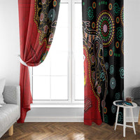 Tonga Ngatu and Australia Together Window Curtain Polynesian Humpback Whale and Aboriginal Kangaroo LT03 - Polynesian Pride