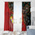 Tonga Ngatu and Australia Together Window Curtain Polynesian Humpback Whale and Aboriginal Kangaroo