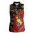 Tonga Ngatu and Australia Together Women Sleeveless Polo Shirt Polynesian Humpback Whale and Aboriginal Kangaroo