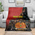 Personalised Papua New Guinea and Australia Together Blanket Bird-of-paradise and Kangaroo with Aboriginal Pattern