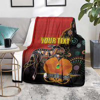 Personalised Papua New Guinea and Australia Together Blanket Bird-of-paradise and Kangaroo with Aboriginal Pattern LT03 - Polynesian Pride