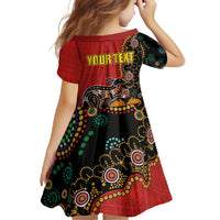 Personalised Papua New Guinea and Australia Together Family Matching Summer Maxi Dress and Hawaiian Shirt Bird-of-paradise and Kangaroo with Aboriginal Pattern
