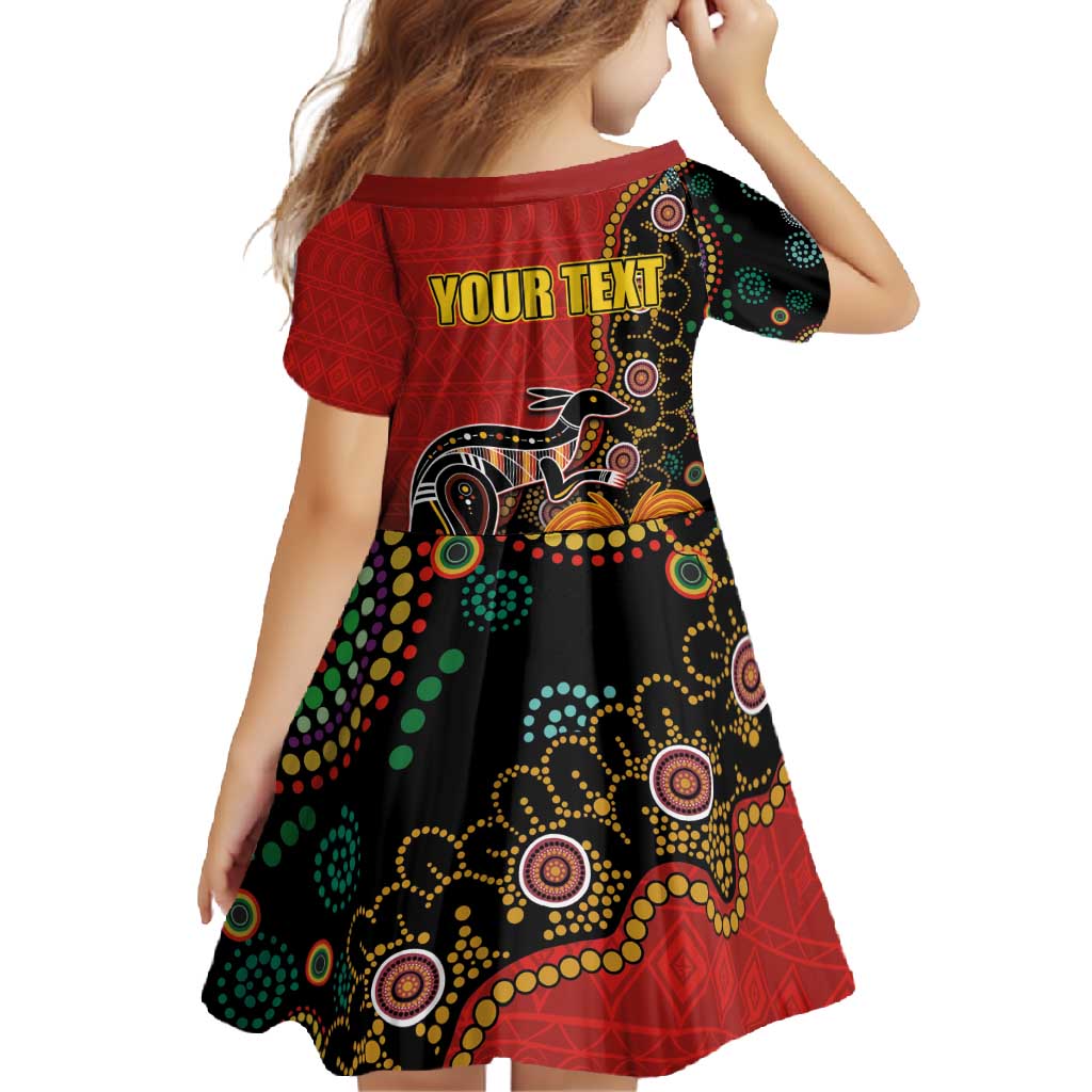 Personalised Papua New Guinea and Australia Together Family Matching Tank Maxi Dress and Hawaiian Shirt Bird-of-paradise and Kangaroo with Aboriginal Pattern