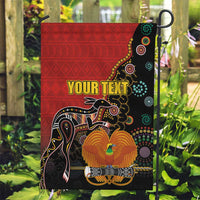 Personalised Papua New Guinea and Australia Together Garden Flag Bird-of-paradise and Kangaroo with Aboriginal Pattern LT03 Garden Flag Red - Polynesian Pride