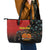 Personalised Papua New Guinea and Australia Together Leather Tote Bag Bird-of-paradise and Kangaroo with Aboriginal Pattern