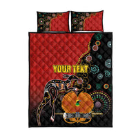 Personalised Papua New Guinea and Australia Together Quilt Bed Set Bird-of-paradise and Kangaroo with Aboriginal Pattern LT03 - Polynesian Pride