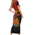 Personalised Papua New Guinea and Australia Together Short Sleeve Bodycon Dress Bird-of-paradise and Kangaroo with Aboriginal Pattern