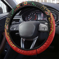 Papua New Guinea and Australia Together Steering Wheel Cover Bird-of-paradise and Kangaroo with Aboriginal Pattern LT03 - Polynesian Pride