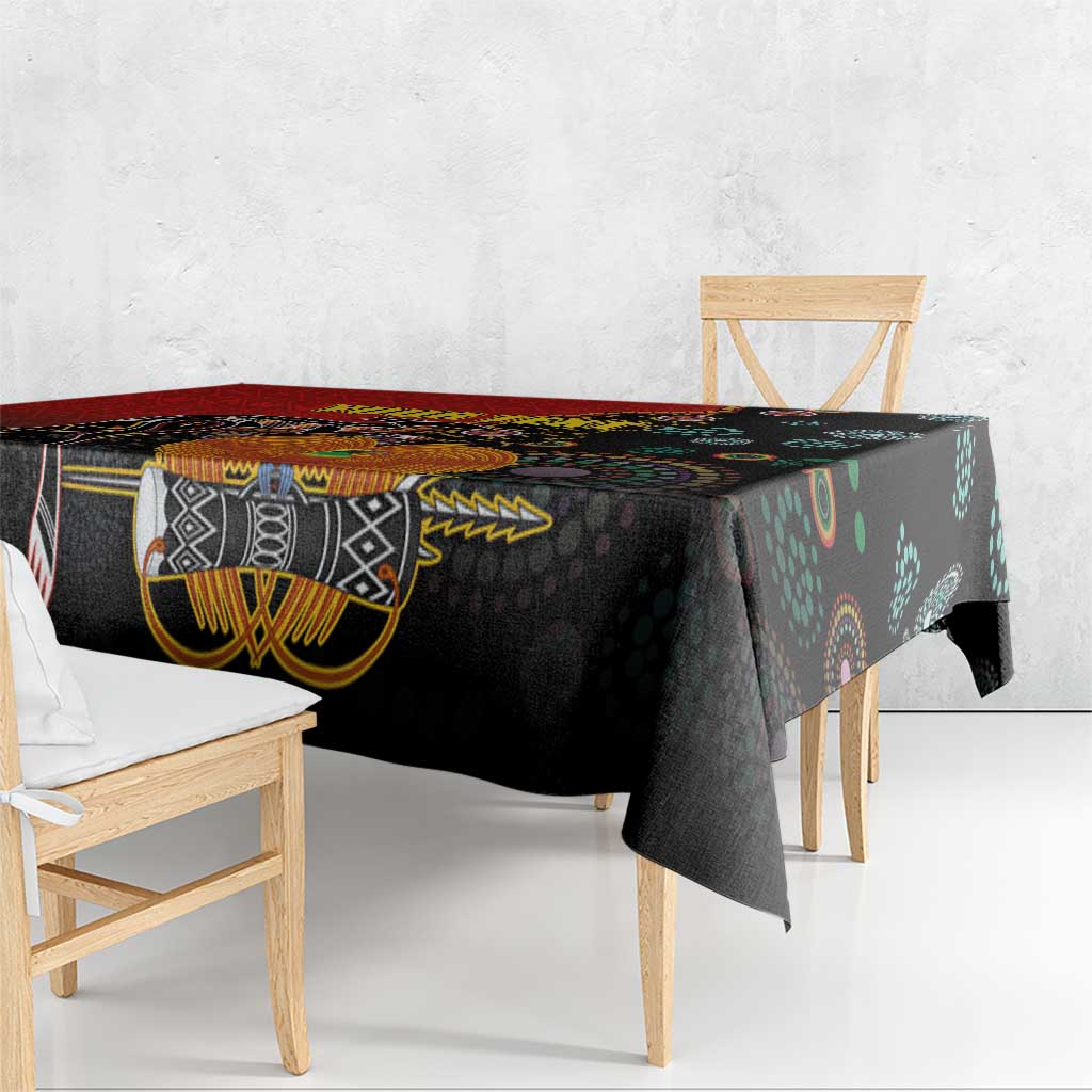 Personalised Papua New Guinea and Australia Together Tablecloth Bird-of-paradise and Kangaroo with Aboriginal Pattern LT03 - Polynesian Pride