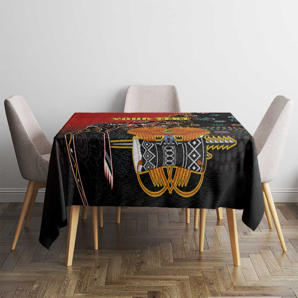 Personalised Papua New Guinea and Australia Together Tablecloth Bird-of-paradise and Kangaroo with Aboriginal Pattern LT03 - Polynesian Pride