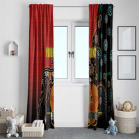 Personalised Papua New Guinea and Australia Together Window Curtain Bird-of-paradise and Kangaroo with Aboriginal Pattern LT03 - Polynesian Pride