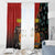 Personalised Papua New Guinea and Australia Together Window Curtain Bird-of-paradise and Kangaroo with Aboriginal Pattern