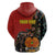 Personalised Papua New Guinea and Australia Together Zip Hoodie Bird-of-paradise and Kangaroo with Aboriginal Pattern