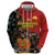 Personalised Papua New Guinea and Australia Together Zip Hoodie Bird-of-paradise and Kangaroo with Aboriginal Pattern