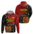 Personalised Papua New Guinea and Australia Together Zip Hoodie Bird-of-paradise and Kangaroo with Aboriginal Pattern