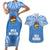 Hela Wigmen Rugby Couples Matching Short Sleeve Bodycon Dress and Hawaiian Shirt Papua New Guinea Polynesian Tattoo LT03 Blue - Polynesian Pride