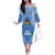 Hela Wigmen Rugby Off The Shoulder Long Sleeve Dress Papua New Guinea Polynesian Tattoo LT03 Women Blue - Polynesian Pride