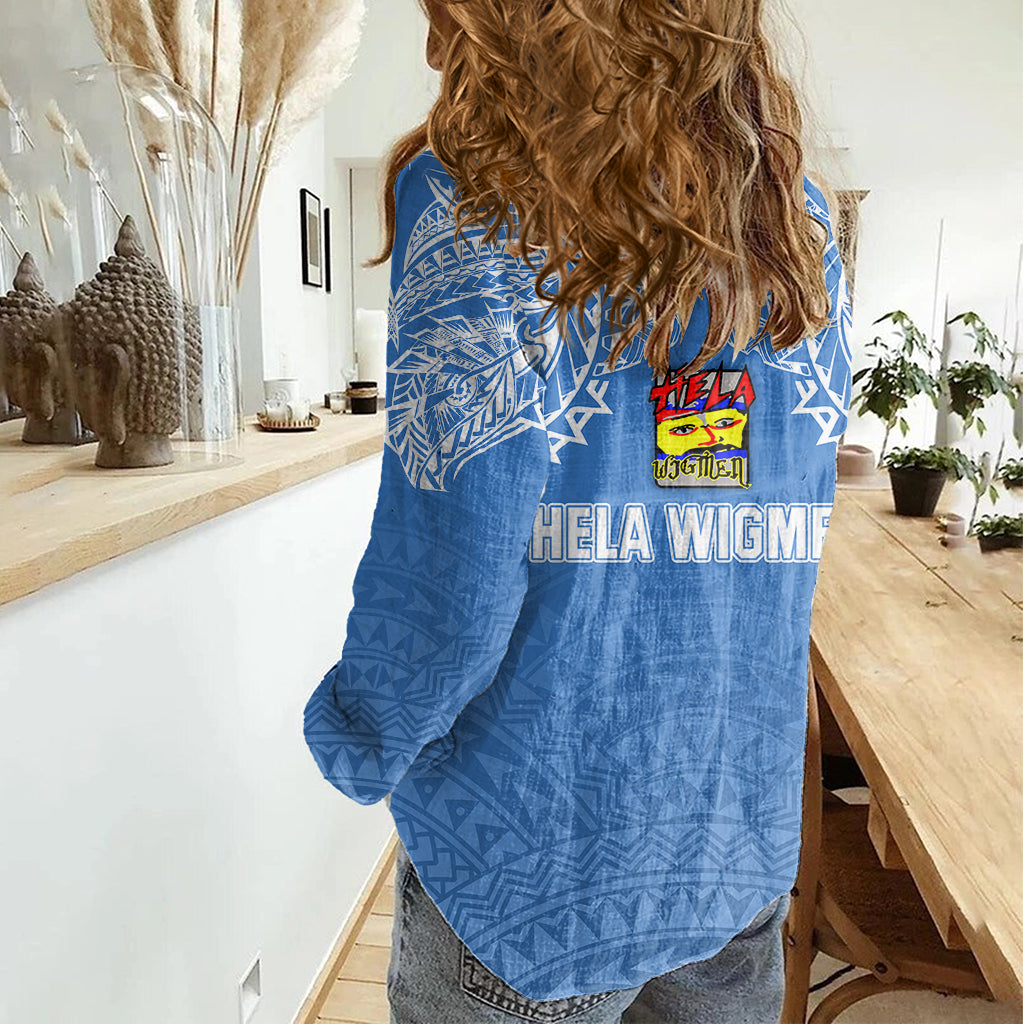Hela Wigmen Rugby Women Casual Shirt Papua New Guinea Polynesian Tattoo LT03 - Polynesian Pride
