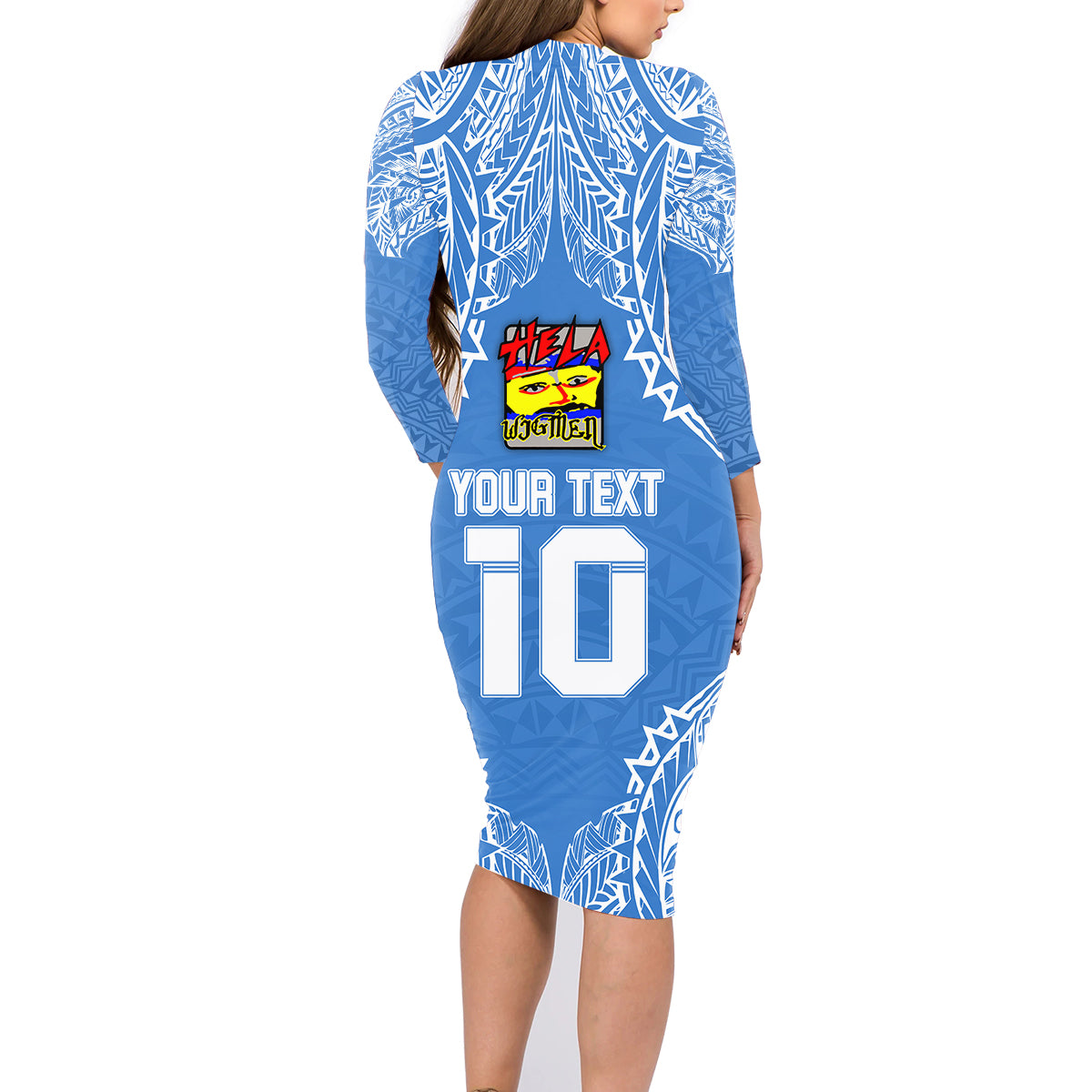 Custom Hela Wigmen Rugby Family Matching Long Sleeve Bodycon Dress and Hawaiian Shirt Papua New Guinea Polynesian Tattoo LT03 - Polynesian Pride