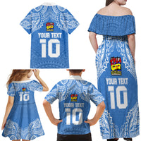 Custom Hela Wigmen Rugby Family Matching Off Shoulder Long Sleeve Dress and Hawaiian Shirt Papua New Guinea Polynesian Tattoo LT03 - Polynesian Pride