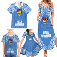 Custom Hela Wigmen Rugby Family Matching Summer Maxi Dress and Hawaiian Shirt Papua New Guinea Polynesian Tattoo LT03 - Polynesian Pride