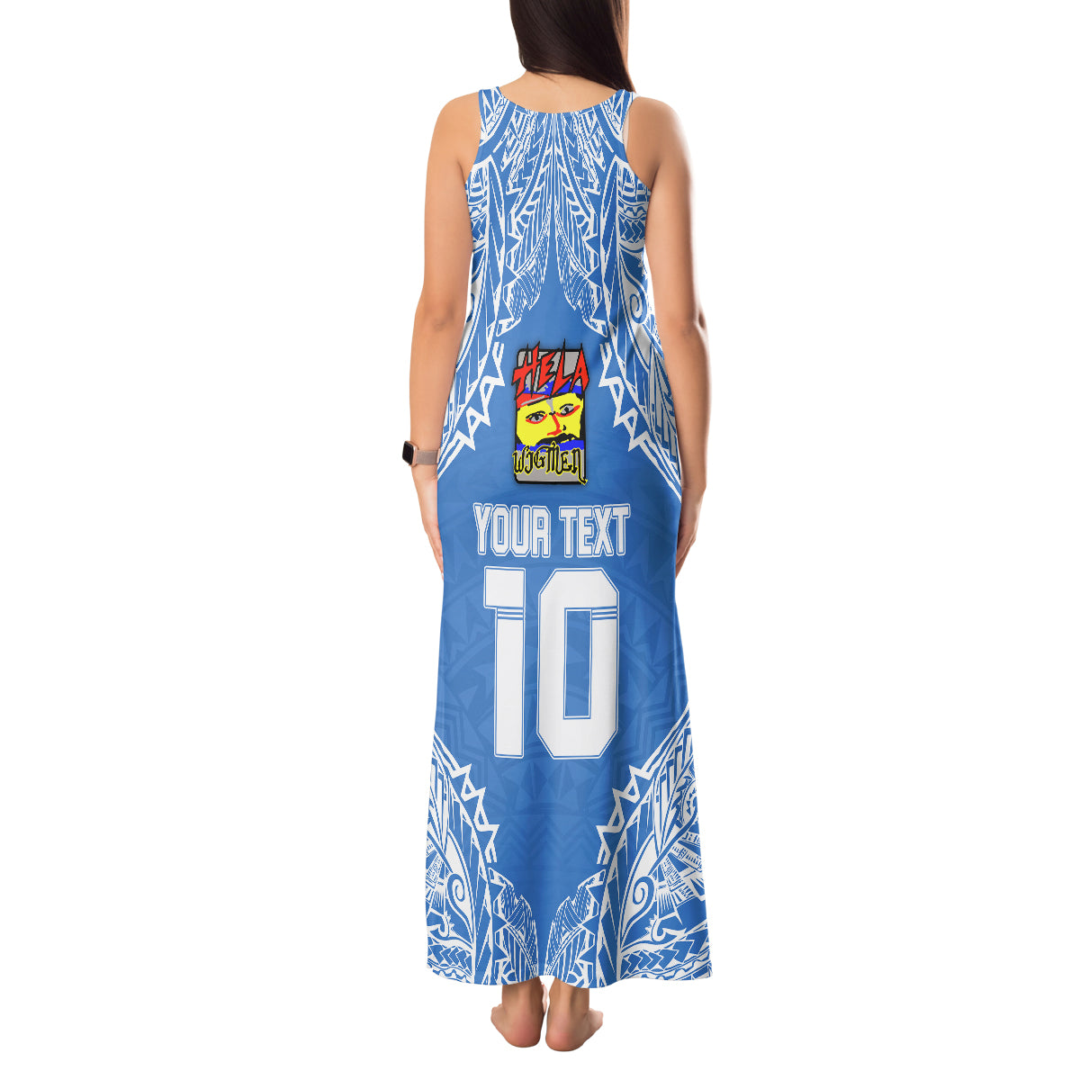Custom Hela Wigmen Rugby Tank Maxi Dress Papua New Guinea Polynesian Tattoo LT03 - Polynesian Pride