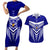 Kimbe Cutters Rugby Couples Matching Short Sleeve Bodycon Dress and Hawaiian Shirt Papua New Guinea Polynesian Tattoo Blue Version LT03 Blue - Polynesian Pride