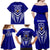 Kimbe Cutters Rugby Family Matching Off Shoulder Long Sleeve Dress and Hawaiian Shirt Papua New Guinea Polynesian Tattoo Blue Version LT03 - Polynesian Pride