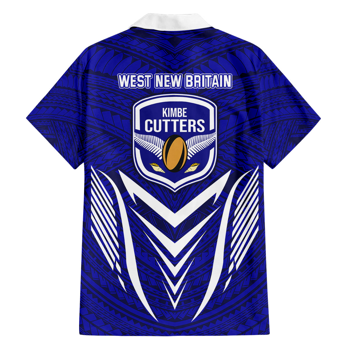 Kimbe Cutters Rugby Family Matching Off Shoulder Long Sleeve Dress and Hawaiian Shirt Papua New Guinea Polynesian Tattoo Blue Version LT03 - Polynesian Pride