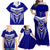 Kimbe Cutters Rugby Family Matching Off Shoulder Maxi Dress and Hawaiian Shirt Papua New Guinea Polynesian Tattoo Blue Version LT03 - Polynesian Pride