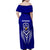 Kimbe Cutters Rugby Family Matching Off Shoulder Maxi Dress and Hawaiian Shirt Papua New Guinea Polynesian Tattoo Blue Version LT03 - Polynesian Pride