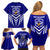 Kimbe Cutters Rugby Family Matching Off Shoulder Short Dress and Hawaiian Shirt Papua New Guinea Polynesian Tattoo Blue Version LT03 - Polynesian Pride