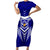 Kimbe Cutters Rugby Family Matching Short Sleeve Bodycon Dress and Hawaiian Shirt Papua New Guinea Polynesian Tattoo Blue Version LT03 Mom's Dress Blue - Polynesian Pride