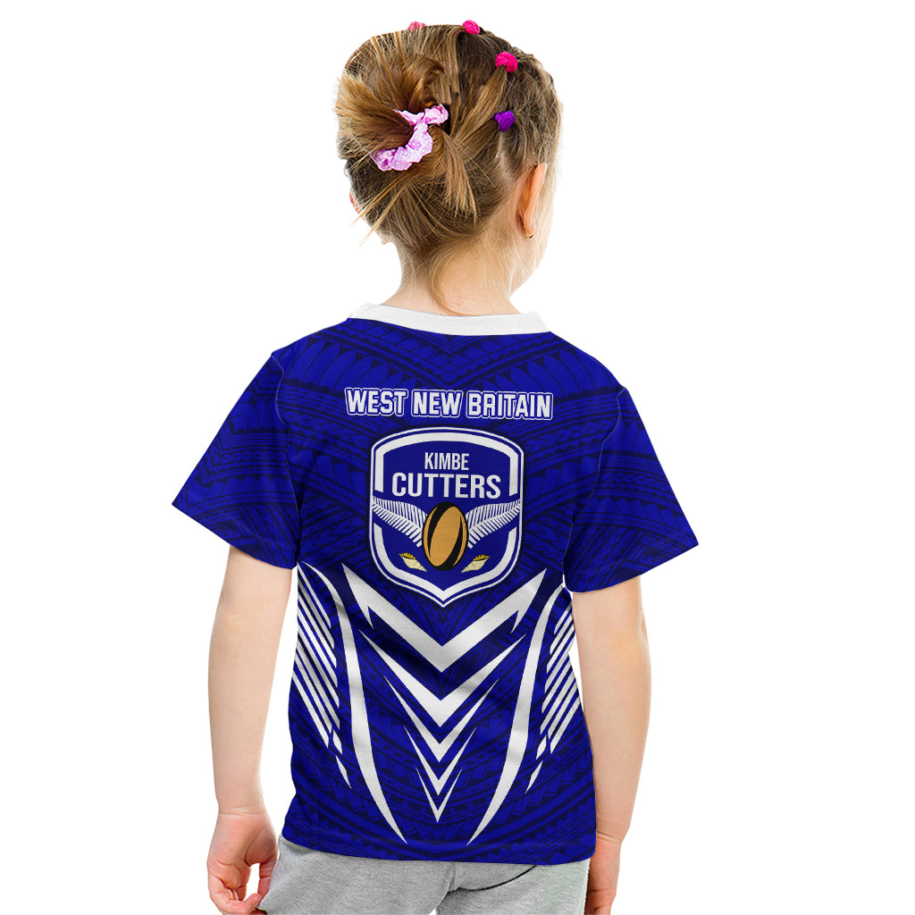 Kimbe Cutters Rugby Kid T Shirt Papua New Guinea Polynesian Tattoo Blue Version LT03 - Polynesian Pride