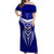 Kimbe Cutters Rugby Off Shoulder Maxi Dress Papua New Guinea Polynesian Tattoo Blue Version LT03 Women Blue - Polynesian Pride