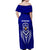 Kimbe Cutters Rugby Off Shoulder Maxi Dress Papua New Guinea Polynesian Tattoo Blue Version LT03 - Polynesian Pride