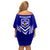 Kimbe Cutters Rugby Off Shoulder Short Dress Papua New Guinea Polynesian Tattoo Blue Version LT03 - Polynesian Pride