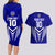 Custom Kimbe Cutters Rugby Couples Matching Long Sleeve Bodycon Dress and Hawaiian Shirt Papua New Guinea Polynesian Tattoo Blue Version LT03 - Polynesian Pride