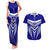 Custom Kimbe Cutters Rugby Couples Matching Tank Maxi Dress and Hawaiian Shirt Papua New Guinea Polynesian Tattoo Blue Version LT03 Blue - Polynesian Pride