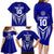 Custom Kimbe Cutters Rugby Family Matching Long Sleeve Bodycon Dress and Hawaiian Shirt Papua New Guinea Polynesian Tattoo Blue Version LT03 - Polynesian Pride